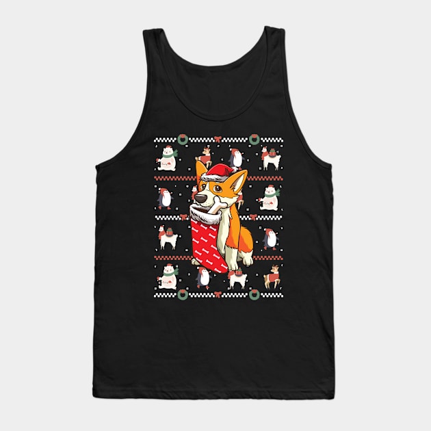 Welsh Corgi Dog Ugly Christmas Tank Top by Shiva121